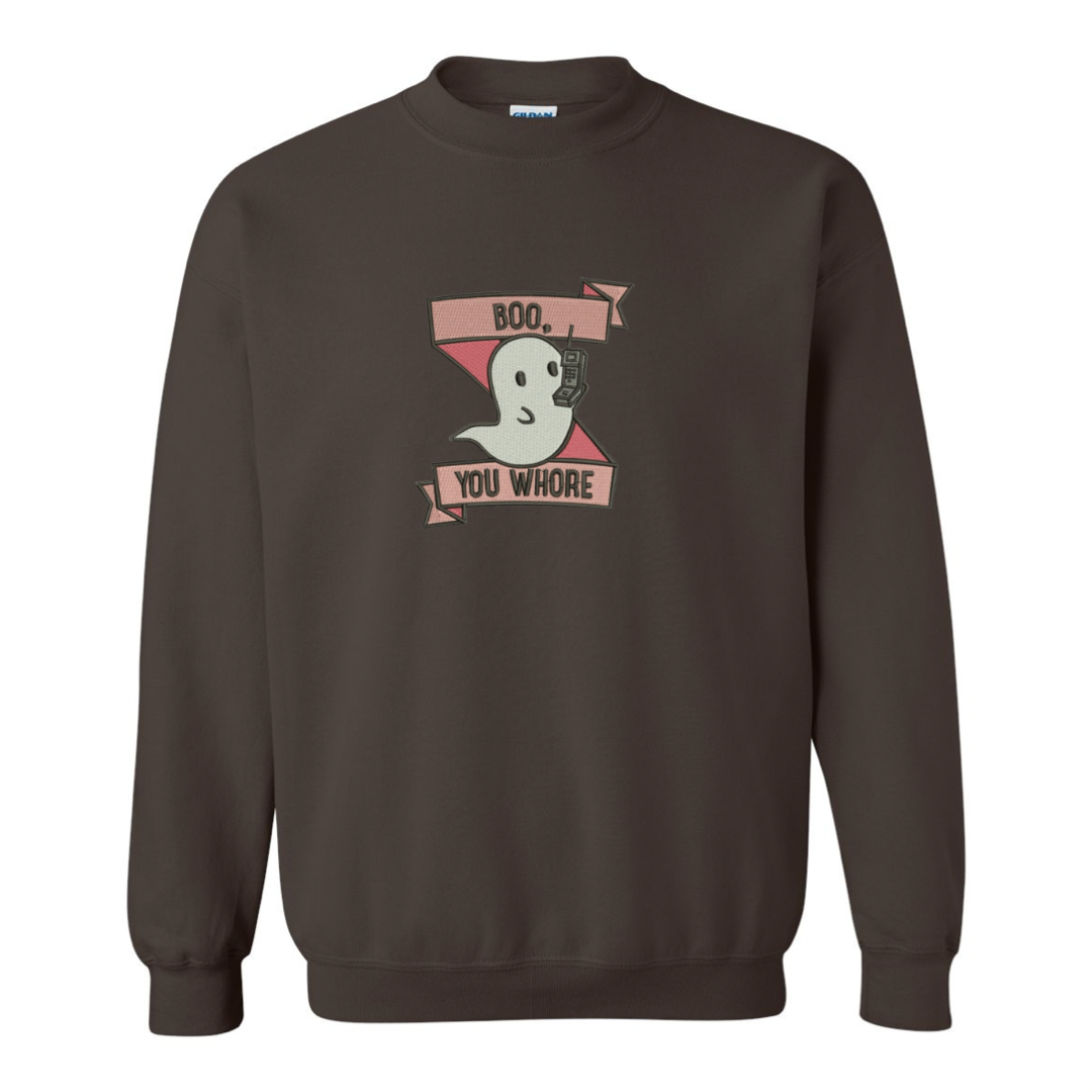 Boo Embroidered Crew