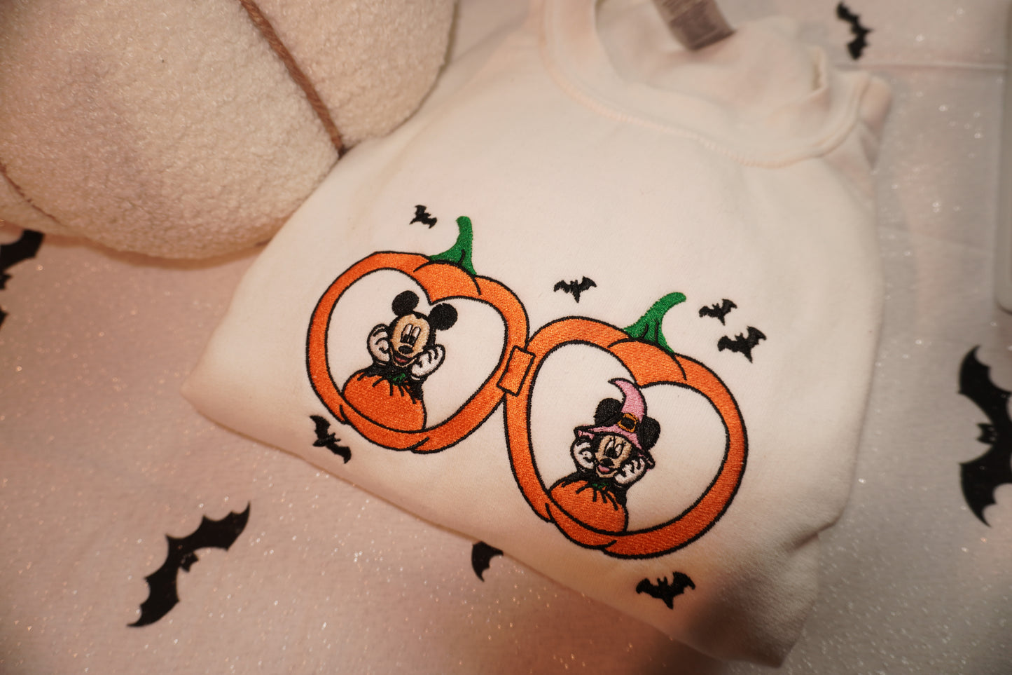 Pumpkin mouse Embroidered Crew
