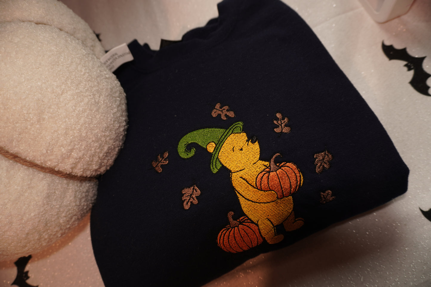 Fall Bear Embroidered Crew