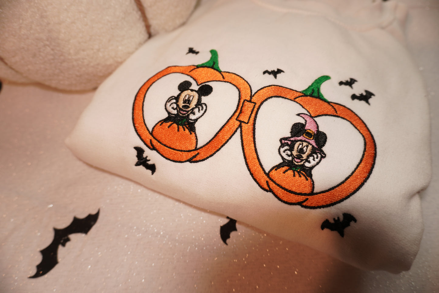 Pumpkin mouse Embroidered Crew