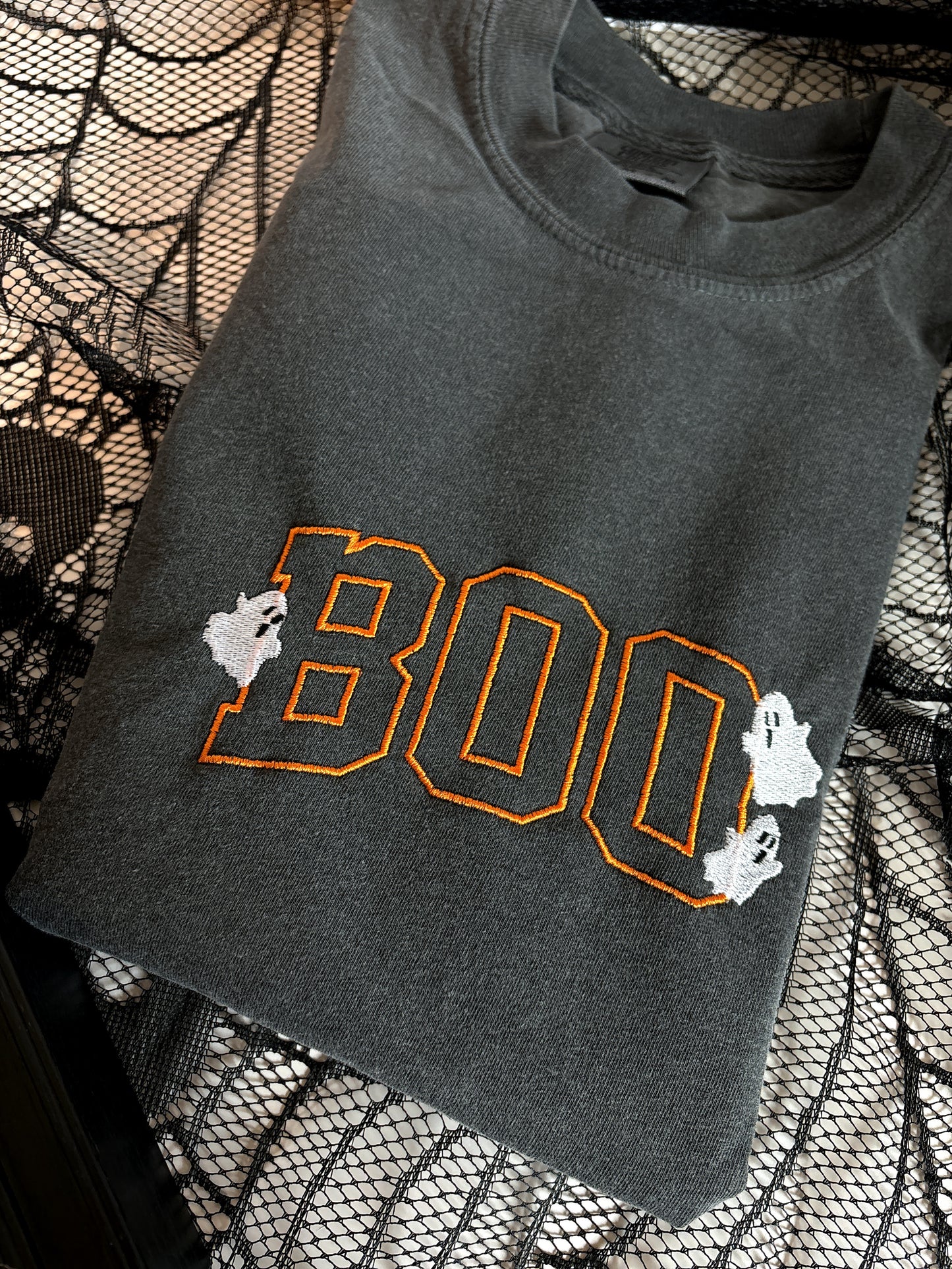 Boo embroidered Crew/ Tee