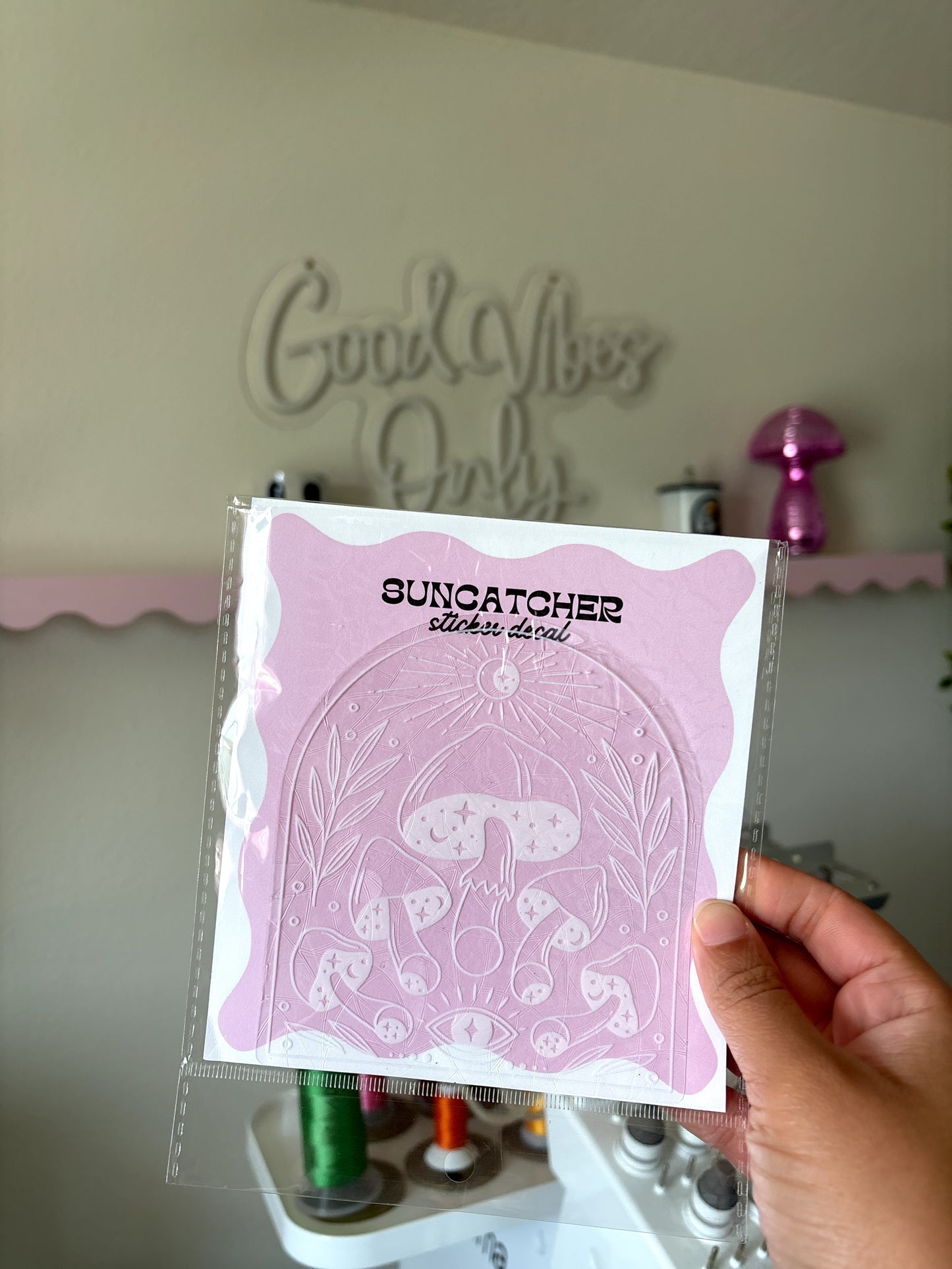 Mushroom Sun-catcher Sticker