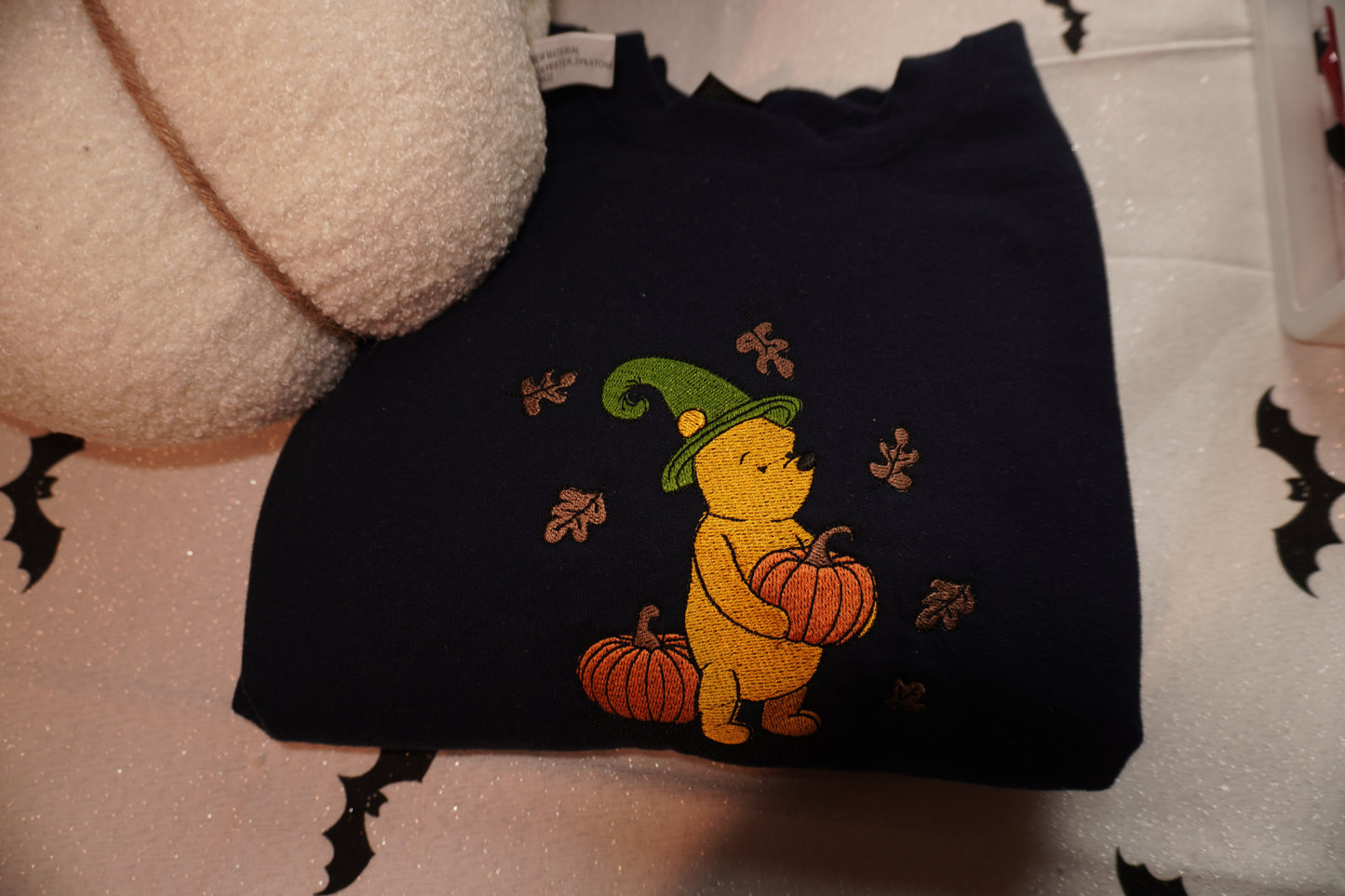 Fall Bear Embroidered Crew