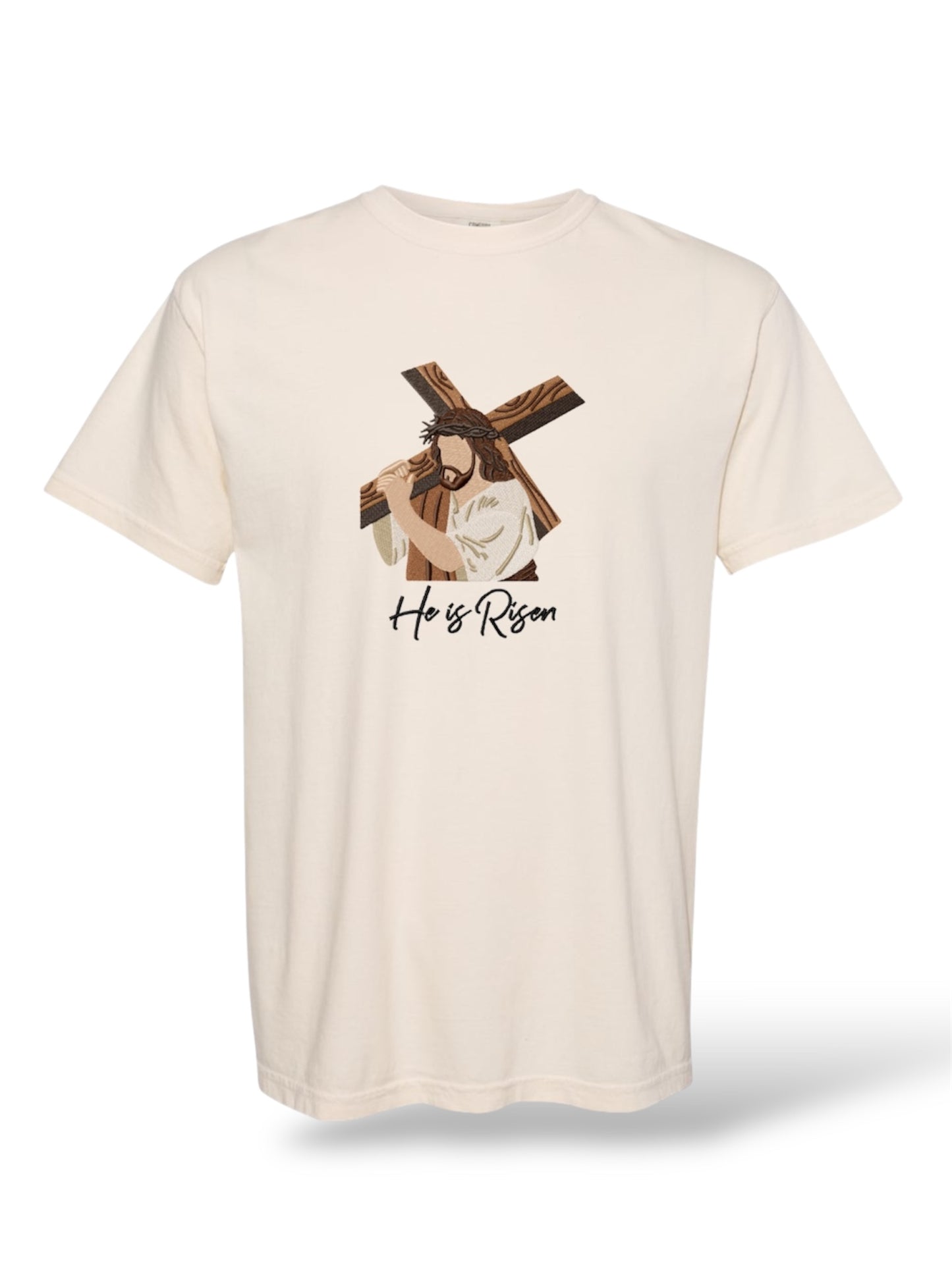 He is Risen Embroidery T-shirt