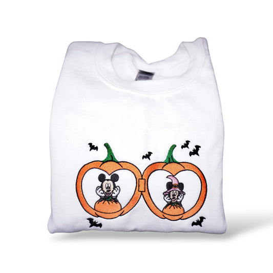 Pumpkin mouse Embroidered Crew
