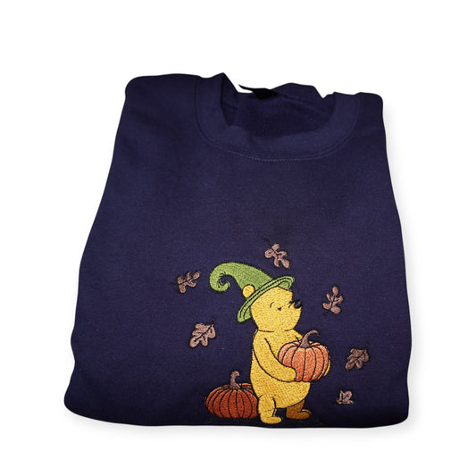 Fall Bear Embroidered Crew