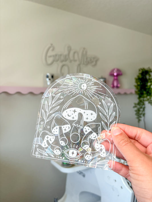 Mushroom Sun-catcher Sticker