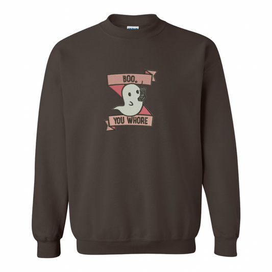 Boo Embroidered Crew