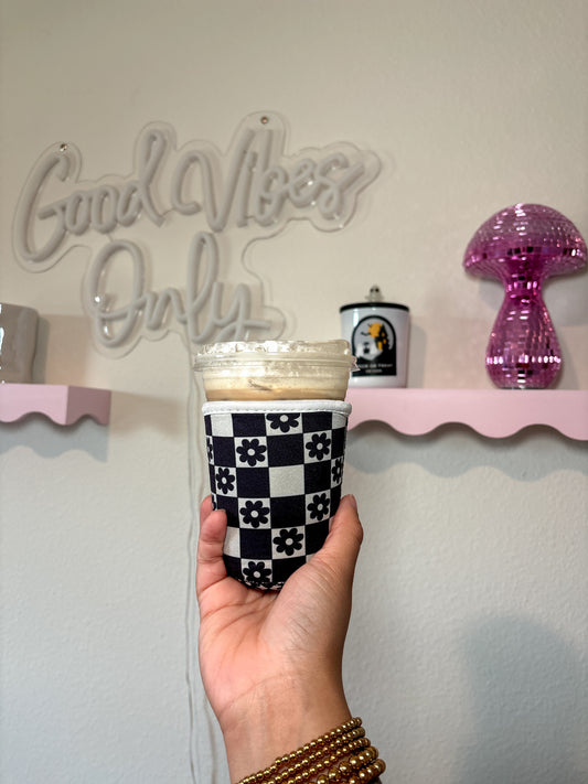 Flower checkers Coffee Cozies
