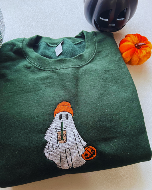 Ghost coffee embroidered Crew