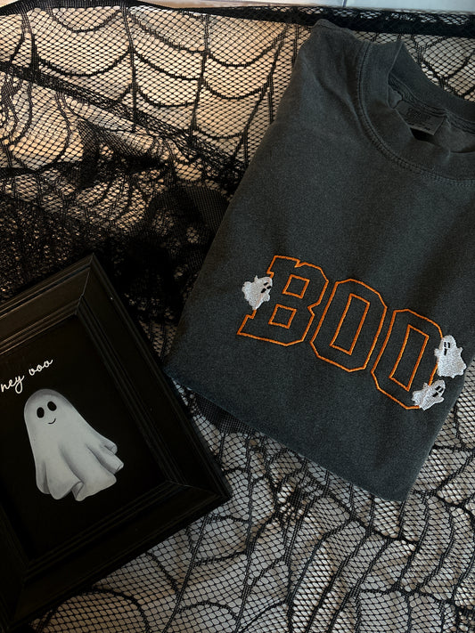 Boo embroidered Crew/ Tee