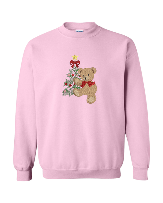 Teddy bear Christmas Embroidered sweater