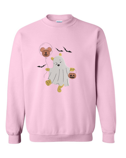 Bear ghost Embroidered crew