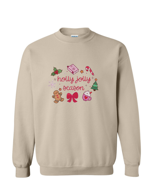 Holly jolly Christmas Embroidered sweater
