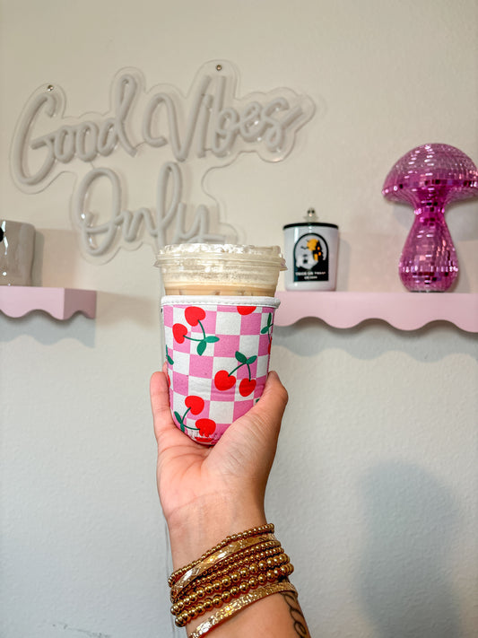 Cherry checkers Coffee Cozies
