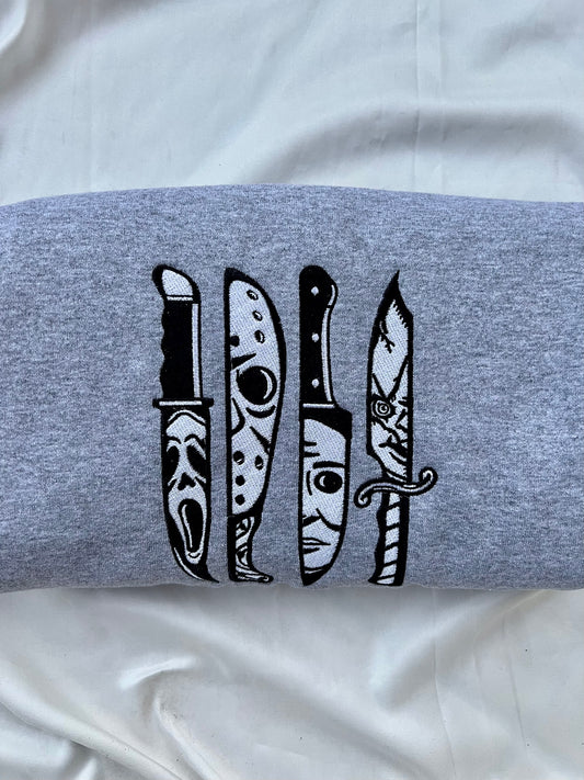 Horror knife embroidered Crew