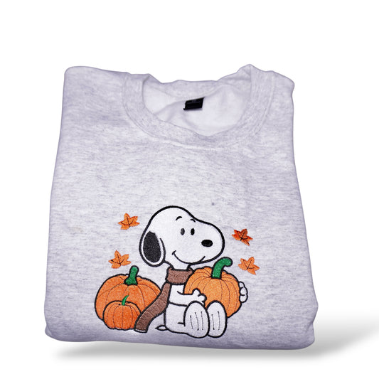 Dog pumpkin Embroidered Crew