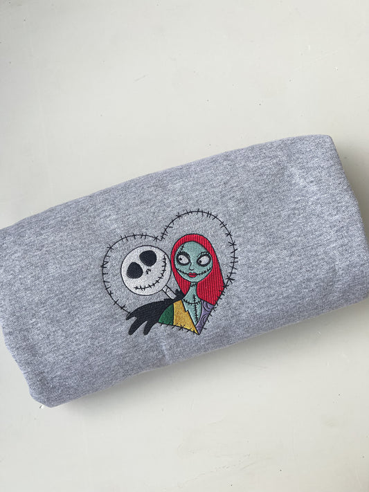 Jack and sally Embroidered Crew